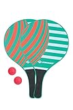 Schildkröt® Beach Paddle Ball Set Ocean, 2 Schläger aus lackiertem Holz, 2 Bälle, in wiederverschließbarer Netztasche, der Klassiker unter den Strandspielen, 970157