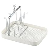 Niedliches Becherregal aus Glas und Metall aus Elch, Abtropfgestell auf der Arbeitsplatte, Getränkehalter, rutschfester Becherhalter, Flaschen-Trocknerhalter mit