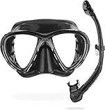 CRESSI Combo Big Eyes+Alpha UD Black/Black - Kombo Set Maske Big Eyes Evo und Schnorchel Alpha UD, zum Tauchen und Snorkeln, Schwarz/Schwarz, Einheitsgröße, Erwachsene