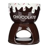 TOBBOMEY Keramik Fondue Schokoladen Schmelztopf Multifunktional als Käse und Eiscreme Schmelzschale Hitzebeständig mit Glatter Oberfläche und Abgerundeten Kanten für Dessert und