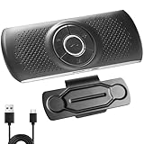 Freisprecheinrichtung für Auto Bluetooth 4.2 Freisprechanlage mit Clip, integriertes Mikrofon, TF-Kartenslot, Lautsprecher automatisch wiederverbinden für GPS, Musik, Anrufe, Lautstärkeregelung