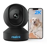 Reolink WLAN Überwachungskamera Innen, 2K 3MP Hund Haustier Kamera Babyphone, 355° Schwenk&50°Neigung, IR-Nachtsicht, 2-Wege-Audio, Baby Monitor mit Personen-/Haustiererkennung, E1 Schwarz
