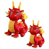 Toyvian 2 Stück Chinesisches Neujahr Drache Kuscheltiere Plüschtier Chinesisches Sternzeichen Maskottchen Spielzeug Drachenpuppe Glücksdrache Mondneujahr Puppe 2024 Jahr des Drachen