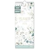 Häfft® Planer für Zwei Kompakt 2026 Paarkalender mit 3 Spalten 'Blattgold' 13 x 32 cm - Wandkalender für 12 Monate: Jan bis Dez 2026, Paarplaner Wandplaner - nachhaltig & klimafreundlich