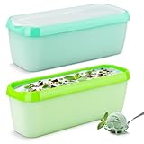 BEZORR 2er-Set Eisbehälter für Speiseeis 1.5 L, Aufbewahrungsbehälter, Gefrierdosen, Eis-Container BPA-frei mit Deckel Für Selbstgemachtes Eis, Sorbets, Joghurt