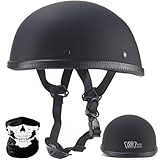 CZSBXBHD Halbschalenhelm mit ECE Jethelm Retro Schnellverschluss-Schnalle Motorrad Halbhelme Motorrad Helm Brain-Cap Halbschale Chopper Helm Vintage Roller Helm Scooter-Helm Für Cruiser,B,M 57~58CM