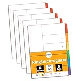 perfect line • Ordner-Register DIN-A4, 6-teilig, 5er Set, Karton, MADE IN GERMANY