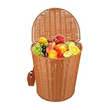 Picknick-Rucksack – handgewebter Aufbewahrungsrucksack, Strandkorb mit Deckel und Schultergurten – für Urlaub, Outdoor, Bauernhof, Ernte, Einkaufen, Picknick