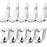 Yoosso 12 Stück Tischdeckenklammer, 2 Stile Edelstahl Tischtuchhalter Rutschfester Tischdecke Clips Tischtuchklammern für Partys Picknicks
