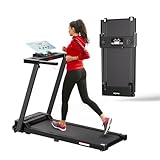 FitinOne Klappbares Laufband für Zuhause bis 6 km/h,Laufband mit LED-Anzeige und Tablet Holder, max. Belastung 150 kg, kompaktes Walking Pad für Zuhause und Büro