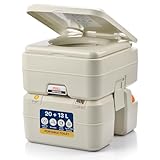 meteor Campingtoilette mit Wasserspülung Füllstandsanzeige Outdoor Tragbare Reisetoilette Mobiles WC Baustellen Robust Auslaufsicher bis 200kg Garten Camping Chemie-Toilette