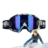 Winter-Schneebrille, Snowboardbrille für Herren, Schneesportbrille, beschlagfreie UV-Schutzlinse mit verstellbarem Riemen, stoßfester Rahmen zum Skifahren und Snowboarden, bequeme Passform für den Win