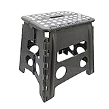Hocker Tritthocker faltbar für Erwachsene und Kinder bis 150 kg Klapphocker aus Kunststoff rutschfest und platzsparend mit praktischem Tragegriff (29 x 22 x 32,5 cm & 1x HLKauf-Block)