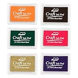 Prasacco 6 Stück Stempelkissen Kinder(B), Kinder Farbe Stempelkissen Ungiftig Abwaschbar Stempelkissen 6 Farben 7,5 x 5,5 cm Fingerstempel für Malerei, Scrapbooking, Geburtstagsgeschenke, DIY Handwerk