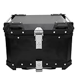 Fabater Motorrad-Topbox aus Aluminiumlegierung, Stoßfest, 55 L, für Motorroller und Motorräder, Ersatz Passend für, Wasserabweisend (Black)