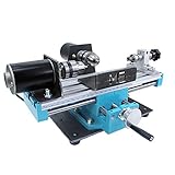 Mini-Metalldrehmaschine mit variabler Geschwindigkeit bis zu 7000 U/min, Hochpräzise Fräsmaschine zum Basteln von Miniaturteilen, Doppellager-Design, 24 V 400 W Leistung
