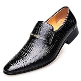 Cooleep Herren Klassische Mokassins Business Freizeitschuhe Flache Slipper Komfort Atmungsaktiver Schuhe Schwarz Size 43eu