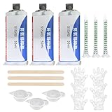 3 Stück Epoxy Kleber 150 ml 2 Komponenten Kleber 5 Minuten Schnelle Aushärtung,Wasserfest und Hitzebeständig,Sicher und Einfach zu Verwenden,zum Verkleben von Metall,Fliesen,Holz