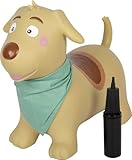 small Foot Hüpftier Hund, aufblasbares Hüpfspielzeug mit Halstuch und Luftpumpe, für drinnen und draußen, bis 50 kg, für Kinder ab 2 Jahren, 12785