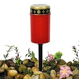 Solar Friedhofslampe, flammenlose LED-Grablicht, 7,9 cm, wasserdicht, Gedenkstätte mit automatischem Sensor, Outdoor-Solarlampe, Gartendekorationslicht mit Bau, Terrasse, Hof für Friedhof, Grab
