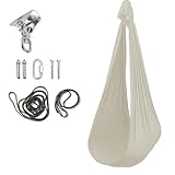 Hängeschaukel aus Nylon – 150x90 cm – gemütliche Schaukel für Zuhause & Garten – bis 100 kg – inkl. Montageset – Indoor & Outdoor – Farbe: Light Beige/Grau