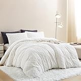 Nayoroom Bettwäsche Flanell 135x200 Winter Warme Biber Bettbezug Flauschig Fleece Cashmere Touch Plüsch Winterbettwäsche Set mit Reißverschluss - 135 x 200 + 80 x 80 cm Creme Weiß