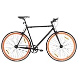 Rantry Fixed Gear Bike Schwarz und Orange 700c 59cm Fahrräder