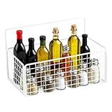 ZoeQide Metallkorb zum Aufhängen ohne Bohren – Weißer Aufbewahrungskorb Metall & Gitterkorb, platzsparender Drahtkorb eckig Organizer für Wandmontage, Küchen Gewürzregal für Bad und Schrank