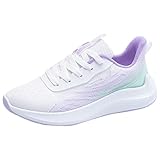 Damen-Sneaker, modisch, Sommer, neues Muster, Mesh, atmungsaktiv und bequem, dicke Sohle, rutschfeste Schuhe, Club C, Doppel-Sneaker, violett, 4.5 UK 3X-Narrow