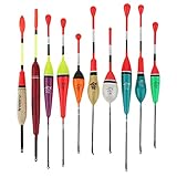 OriGlam Angelpose Angelposen Bobbers, Forellenpose Holzrutsche, Angelposen und Bobber, Feder-ovale Stick-Schleifposen für Fischen