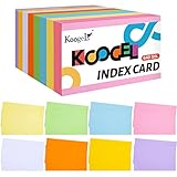 Koogel 640 Stück Blanko Karteikarten, Lernkarten Moderationskarten 8 Farben farbig sortiert Rechteckig 12,5 x 7,5 cm für Spielkarte Büro Schule Präsentation Vortrag
