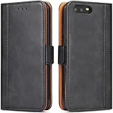 Bozon Huawei P10 Hülle, Leder Tasche Handyhülle für Huawei P10 Schutzhülle Flip Wallet mit Ständer und Kartenfächer/Magnetverschluss (Schwarz)