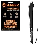 Gerber Machete mit Nylon-Scheide, Klingenlänge: 39,4 cm, Gator Bolo Machete, Carbonstahl, 31-002076, Schwarz