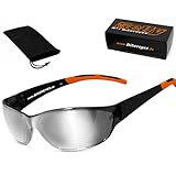 HELLY - No.1 Bikereyes® | Bikerbrille, Motorrad Sonnenbrille, Motorradbrille | winddicht, bruchsicher | TOP Tragegefühl | Brille: airshade laser silver (silber verspiegelt)