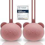 CAJA Schnullerbox Silikon 2 Stück - Schnulleraufbewahrung - Panda Design - BPA-frei - Sichere Aufbewahrung Schnuller - Hochwertige Baby Zubehör Kleinkinder & Babys (2er Set deep pink)