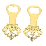 MAGICLULU 2St Krone Korkenzieher Party Flaschen Cool Soda Wein küchenhelfee bieröffner bier opener Handlich Kronenförmiger Öffner einzigartiges Kronenöffnungswerkzeug Legierung Golden