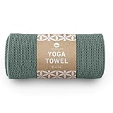 Lotuscrafts Yoga Handtuch Wet Grip - rutschfest & Schnelltrocknend - Antirutsch Yogatuch mit hoher Bodenhaftung - Yogahandtuch ideal für Hot Yoga [183 x 61 cm] (Balsam Green)