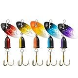 JINGLING Bass-Swivel-Köder, Angelköder, Spinner-Köder | Pailletten-Kupfer-Glockenwirbel-Angelköder-Set,Angelzubehör, 360-Grad-Drehung, Angelköder, Löffelköder für Flüsse, Seen, Offshore, Bäche