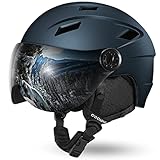 Odoland Erwachsene Skihelm Skihelm mit Visier, Leichter Race-Helm mit Helmvisier für Männer und Frauen, Snowboardhelm