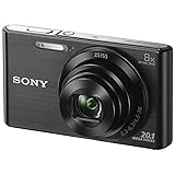 Sony DSC-W830 Digitalkamera (20,1 Megapixel, 8x optischer Zoom, 6,8 cm (2,7 Zoll) LC-Display, 25mm Carl Zeiss Vario Tessar Weitwinkelobjektiv, SteadyShot) schwarz