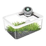 Kleines Aquarium für Fische, dekoratives Terrarium für Schildkröten, Hydrokultur-Aquarium mit USB-Pumpe und Licht für Schlafzimmer, , Quallen, Garnele, Aquaponia