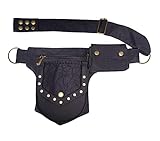 Vanlison Beintasche Oberschenkeltasche für Frauen Renaissance Tasche Spitze Hüfttasche Festival Tasche Hüfttasche Renaissance Gürteltasche Frauen, Schwarz, Medium
