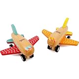 PLANÈTE Bois - Flugzeug - FSC - 030144A - 1 Stück - Zufällige Farbe - Holz - Kinderspiel - Freizeit - Zum Sammeln - 9 cm x 5 cm - Ab 18 Monaten