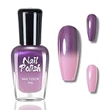 Farbwechselnder Nagellack - Chrom Lila Rosa Temperaturgesteuerter Nagellack mit Farbwechsel Effekt - 7ml Langanhaltender Schnelltrocknender Nail polish, Kein UV-Licht für Nail Art DIY (Pink)