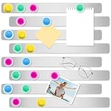 Mexgcom 8 Stück Magnettafel Memotafel, Selbstklebend Magnetleisten, 30x3cm, mit 32 Starke Magnete (4 Farben), Magnettafel Magnete für Schule, Büro, Dokumente und Fotos (8PCS)