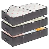 Lifewit Aufbewahrungsbehälter für unter dem Bett, 4er-Pack, Aufbewahrungsbeutel für Decken großer Kapazität und verstärktem Griff, für Bettdecken, Laken, Kleidung, Schlafzimmer, Kleiderschrank, grau