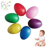 Eier Maracas Eier Shaker Set,Musikinstrument Egg Shaker,Schütteleier für Kinder,für Musikalische Früherziehung Party Klassenzimmerzubehör Musikinstrument für Babys und Kleinkinder Spielgeräte(6 Stück)