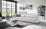 Big-Sofa Wolve in taupe, 2 elektrische XXL-Sitztiefenverstellungen, Nosagunterfederung, Polyätherschaum, 2 manuell verstellbare Kopfteile, inkl. 2 Zierkissen (Nierenkissen), 280x108x118 cm (BxHxT)