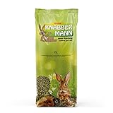 deuka Nagerfutter | Knabbermann Fit kräuterreiches Kaninchenfutter 5 x 5KG Vorteilspack | besonders leicht verdaulich | mit extra Vitamin C | beugt Harngrieß vor und stärkt das Immunsystem