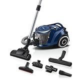Bosch Staubsauger beutellos Serie 6 BGC41X36, Bodenstaubsauger, ideal für Allergiker, Hygiene-Filter, Bodendüse für Parkett, Teppich, Fliesen, starke Saugleistung, leise, 700 W, blau